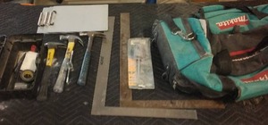 lot 585 image: Makita Tool Bag, Squares, Hamers and More.