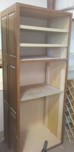 lot 520 image: Wood Open Shelving Cabinet.