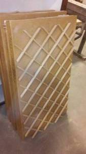 lot 524 image: Lattice Wine Racks -11 Total. Red oak, maple, cherry