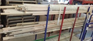 lot 526 image: Wood Trim Pieces On Cart.
