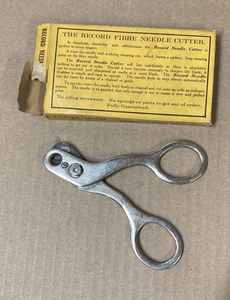 lot 5 image: Vintage Record Needle Cutter with Original Box, 53 RCA Steel Needles, 14 Bamboo Record Player Needles, and Vintage Information Items