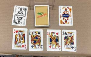 lot 18 image: Six Decks of Vintage Playing Cards including Dekalb Seed Corn Complete Deck of 54, Full Deck of 52 Cards of a Hamilton Co. Deck, has no Jokers