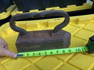 lot 61 image: Two Sad Irons Large Heavy Sad Iron Marked U22, and a Petite Sad Iron
