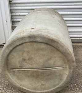 lot 64 image: 50 Gallon White Plastic Barrel