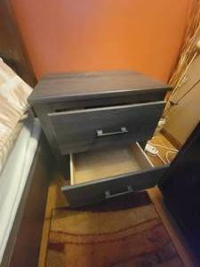 lot 62 image: Modern Ash Tone Nightstand