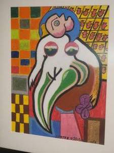lot 11A image: Lester Hogan Original Cubist Nude