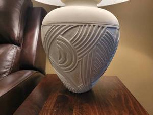 lot 80 image: Post Modern Relief Urn Lamp