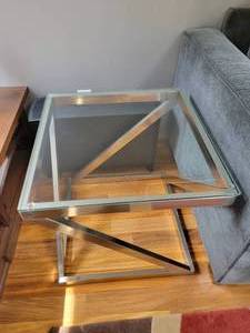 lot 19 image: Modern Contemporary Brushed Chrome End Table