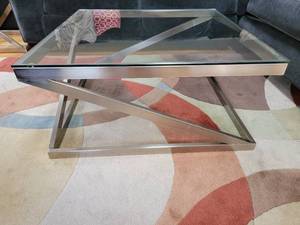 lot 18 image: Modern Contemporary Polished Chrome Cocktail Table
