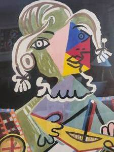 lot 76 image: Hommage Original Art of Picassos Maya with Boat