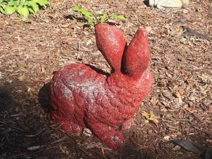 lot 123 image: Adorable Red Rabbit Garden Planter