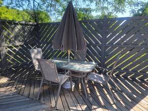 lot 15A image: Amazing Outdoor Dining Set with Umbrella