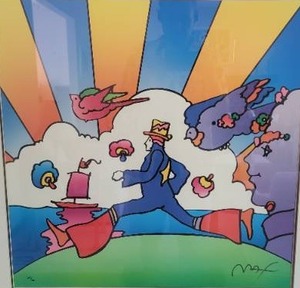 lot 1B image: Amazing Fine Art Print by Peter Max - Cosmic Runner - 262300