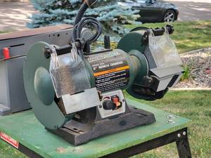 lot 116 image: MasterForce Bench Grinder  Belt Sander Pair