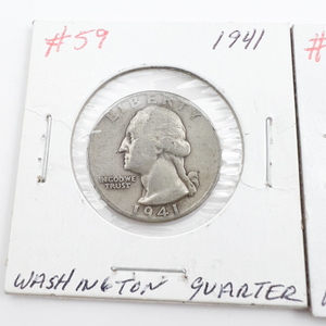 1941, 1941-D Washington Silver Quarters.