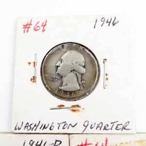 1946, 1946-D, 1946-S, Washington Silver Quarters.