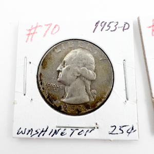 1953, 1953-D Washington Silver Quarters.