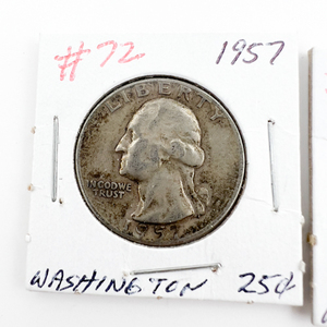 1957, 1957-D Washington Silver Quarters.