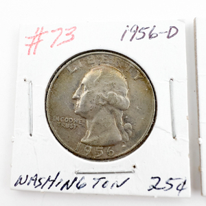 1956-D, 1958-D Washington Silver Quarters.