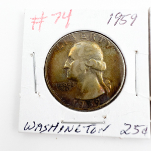 1959, 1959-D Washington Silver Quarters.