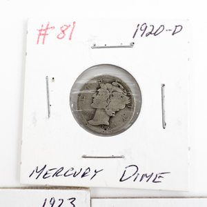 1920-D, 1923, 1929 Mercury Dimes.