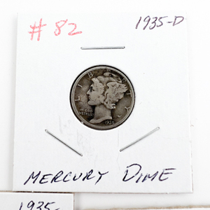 1935, 1935-D, 1935-S Mercury Dimes.