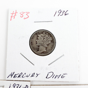 1936, 1936-D, 1936-S Mercury Dimes.