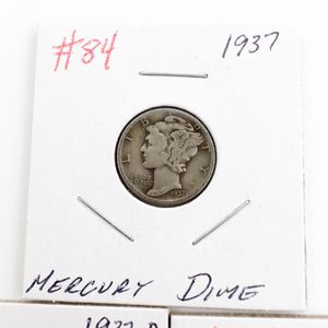 1937, 1937-D, 1937-S Mercury Dimes.