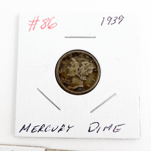 1939, 1939-D, 1939-S Mercury Dimes.