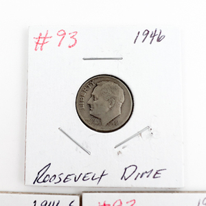 1946, 1946-D, 1946-S Roosevelt Silver Dimes.