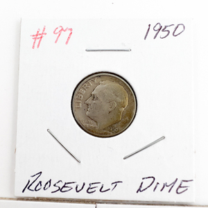 1950, 1950-D, 1950-S Roosevelt Silver Dimes.