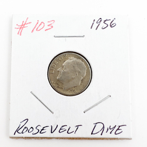 1956, 1956-D, 1957-D Roosevelt Silver Dimes.