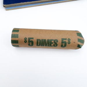 Starter Set  (1) Roll of 50 Mixed Date Silver Roosevelt Dimes and (1) Whitman Folder For Roosevelt Silver Dimes