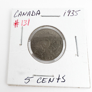 1935 Canadian Nickel, 1944 Canadian Victory Chrome Steel Nickel (Uncirculated) and 1 Roll of 40  Canadian Nickels 50s and 60s