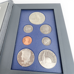 Prestige Proof Set 1986 United States in Original Packaging. SILVER Ellis Island Commemorative Dollar