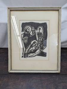 Framed Nativity Scene Print