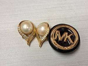 lot 157 image: Michael Kors Clip-On Earrings and Broach Pin