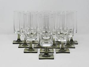 Vintage Rosenthal glasses Berlin Georg Jensen 60s smoked glass
