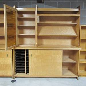 MCM Library wood display shelving part1