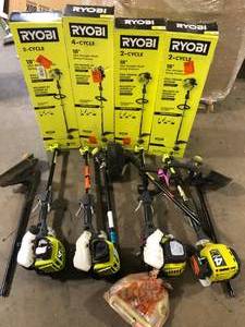 Lot of Assorted Ryobi String Trimmers Various Sizes and Conditions  Customer Returns See Pictures