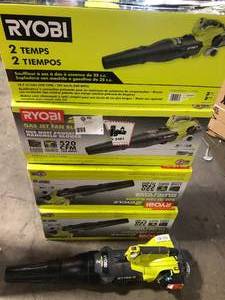 Lot of Assorted Ryobi Leaf Blowers Various Sizes and Conditions  Customer Returns See Pictures