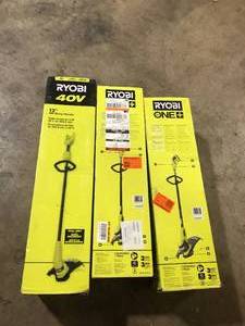 Lot of Assorted Ryobi String Trimmers Various Sizes and Conditions Customer Returns See Pictures