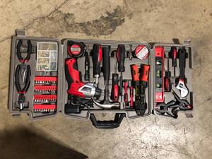 Apollo Home Tool Kit with 3.6-Volt Li-Ion Cordless Screwdriver,(161-Pieces)   Customer Returns See Pictures