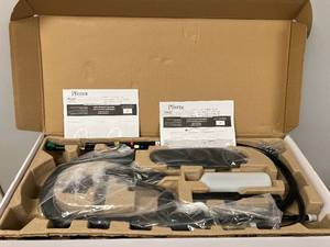 lot 6 image: Pfister Rosslyn Single Handle Pull Down Sprayer Kitchen Faucet with Deckplate Included in Matte Black