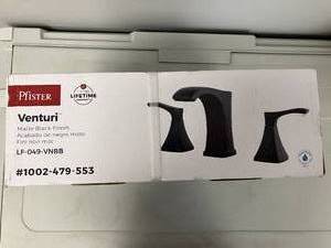lot 18 image: Pfister Venturi 8 in. Widespread 2-Handle Bathroom Faucet in Matte Black