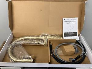 lot 26 image: Glacier Bay Upson Single-Handle Pull-Down Sprayer Kitchen Faucet in Matte Gold