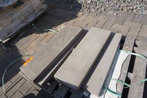 lot 71 image: Borealis Wood Look Plank Patio Pavers in Smoked Pine Color
