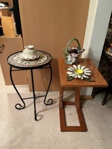 lot 67 image: Home DeCor, Tiled Plant Stand, Side Table