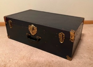 lot 186 image: Antique Metal Storage Suitcase Trunk Luggage 1930s Art Deco ...