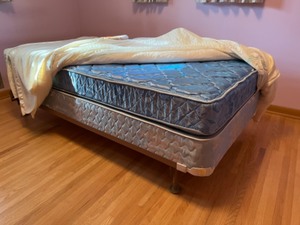 lot 167 image: Household Furniture Bedroom SERTA Perfect Sleeper Twin Mattress Box Spring Frame...
